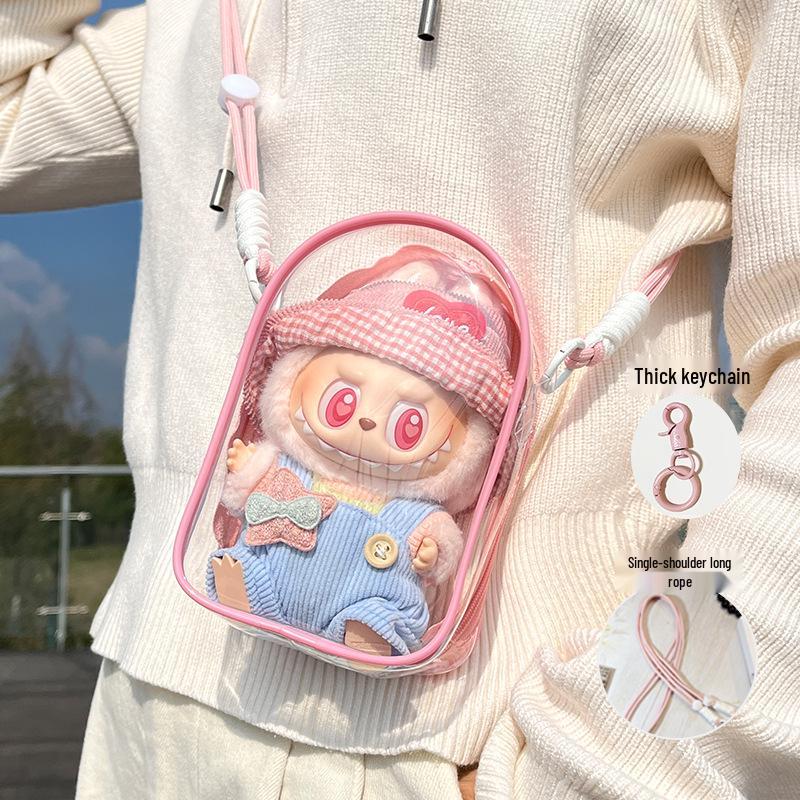 

Сумка для малыша Lbabubu 3-го поколения: Прозрачный виниловый пылезащитный дисплейный кейс для куклы bag + keychain + ball