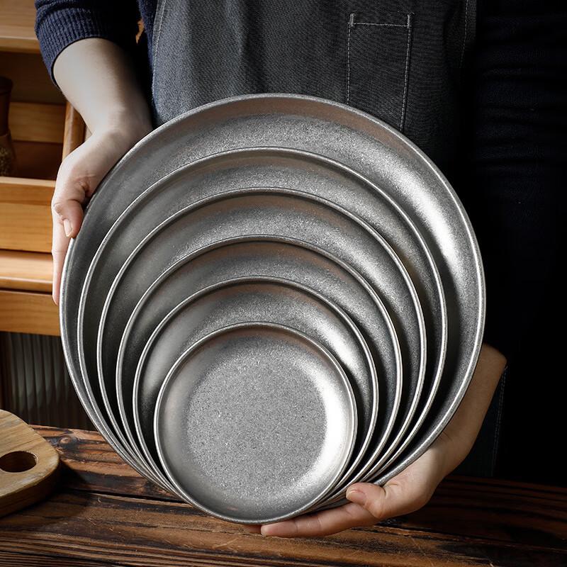 Yangge 304 Stainless Steel Round Serving Plate