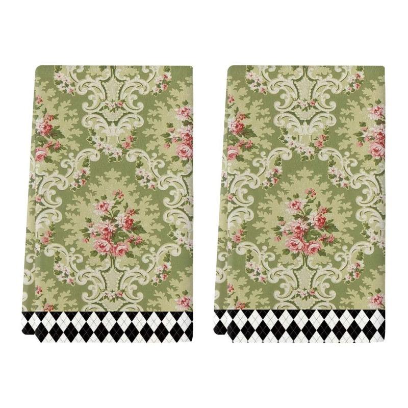 2PCS Kitchen Towels, Towel Sets, Super Absorbent Soft Cleaning Cloths, Kitchen Decoration,kitchen Essentials, Household Essentials, Cleaning Cloths