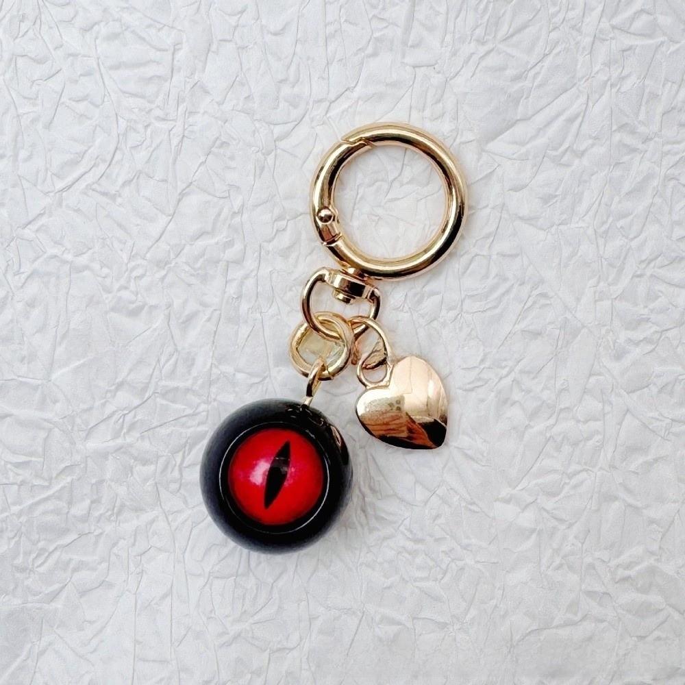 Fashion Funny Demon Eyeball Keychain Luminous Resin Bag Pendant Halloween Theme Heart Car Key Holder Gothic Fashion