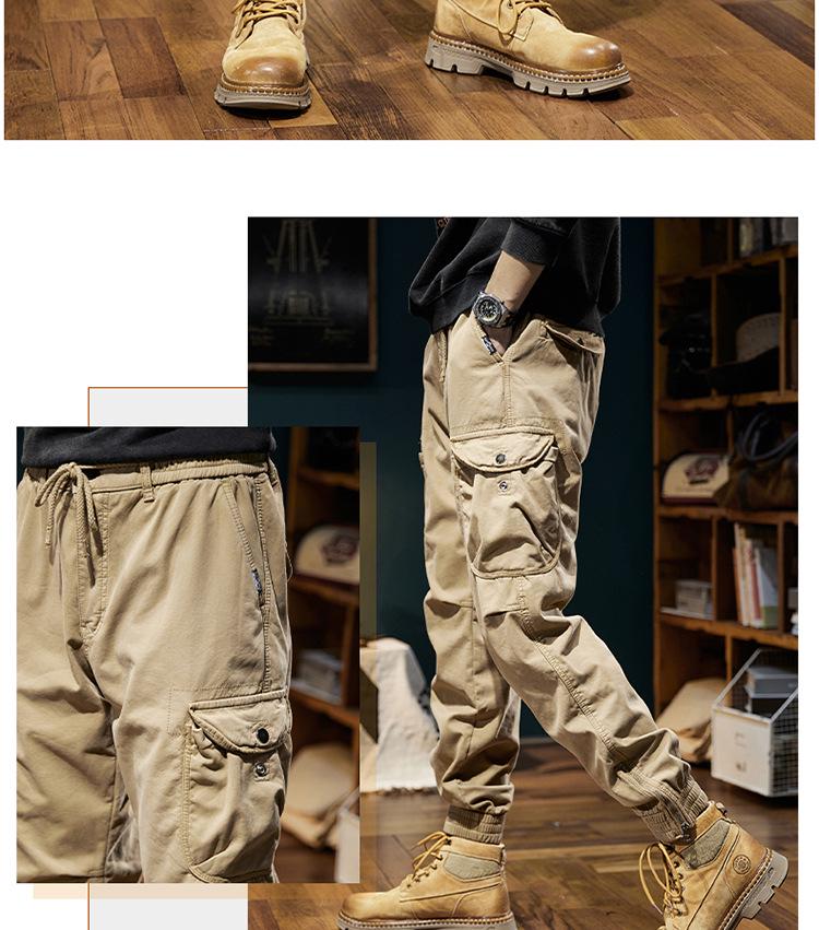 Men's Winter Retro Velvet Cuffed Stretch Overalls - Versatile & Warm 98099