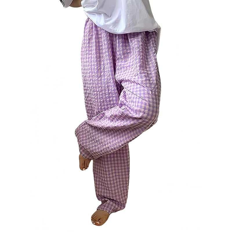

[newsight] ladies pajama pants room pants Classy pattern skin-friendly room wear bottoms long pants relax Thin Room wear good sleep spring summer