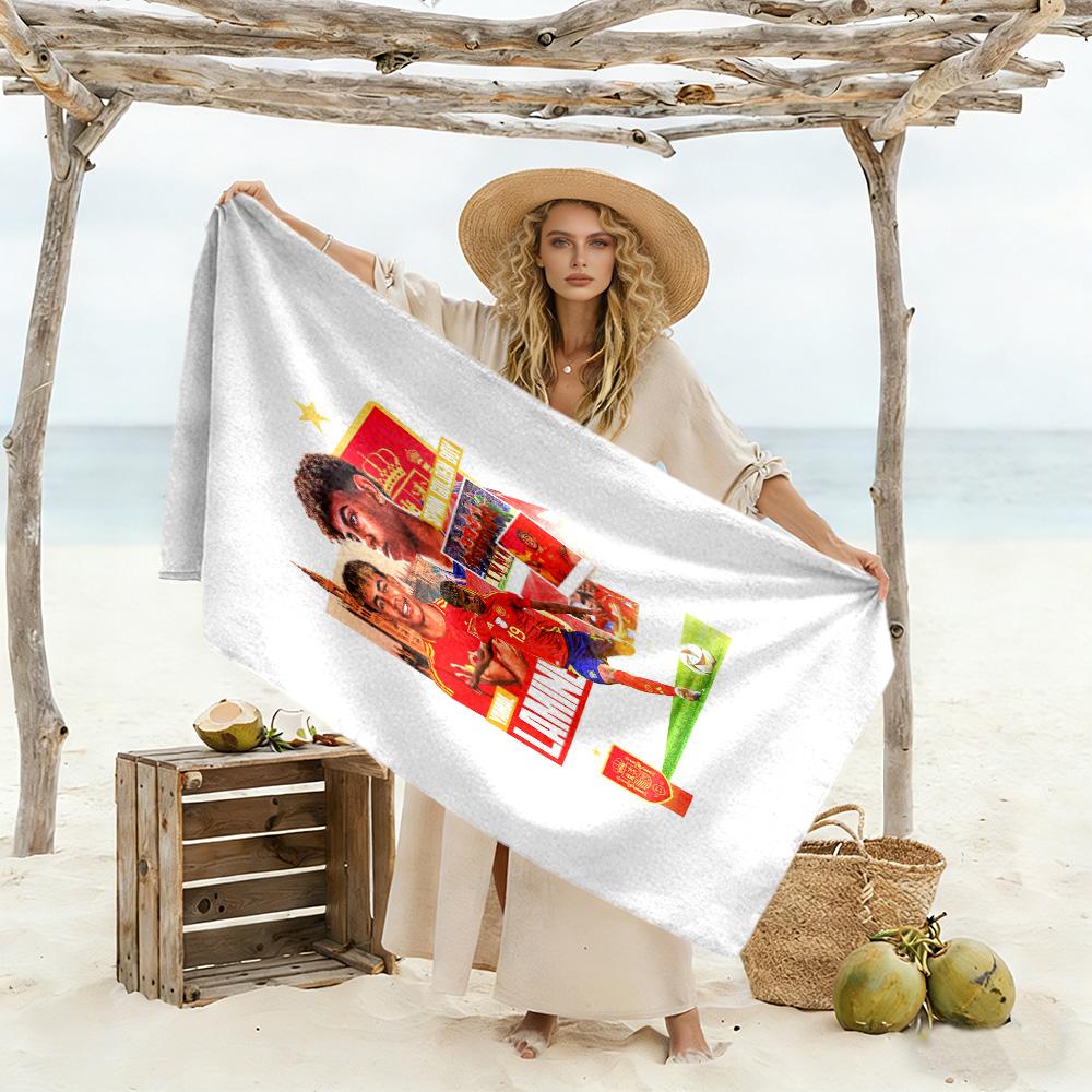 Yamal Spain Football Player Pose Beach Towel Soft Durable Quick-Dry Comfortable Lightweight