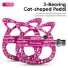 WEST BIKING Bicycle Pedals 3 Bearing Cat Shaped MTB Road Bike Pedals Flat Platform Seal Bearings Cycling Pedals Bike Accessories