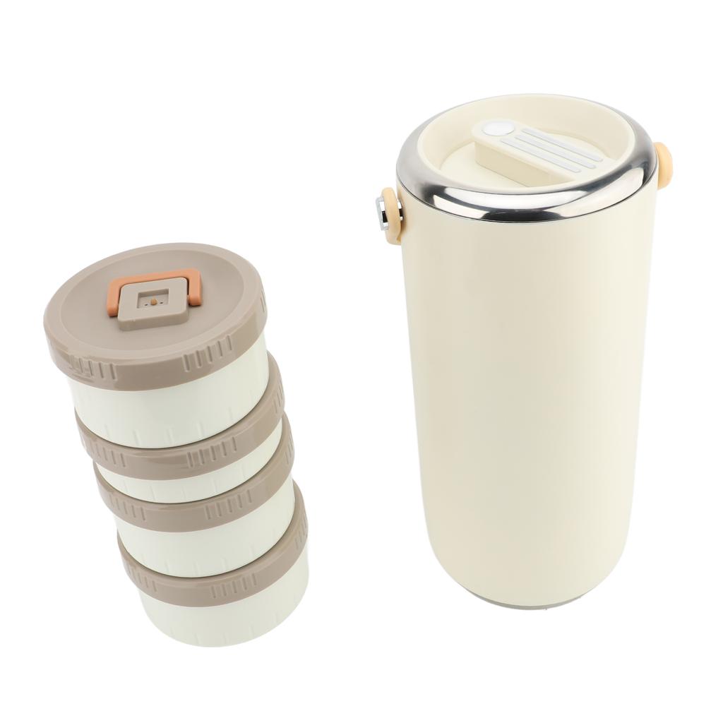 Vacuum Insulated Food Jar 3.4L Stainless Steel Wide Mouth Portable Sealed Leakproof Hot Food Container for Working White