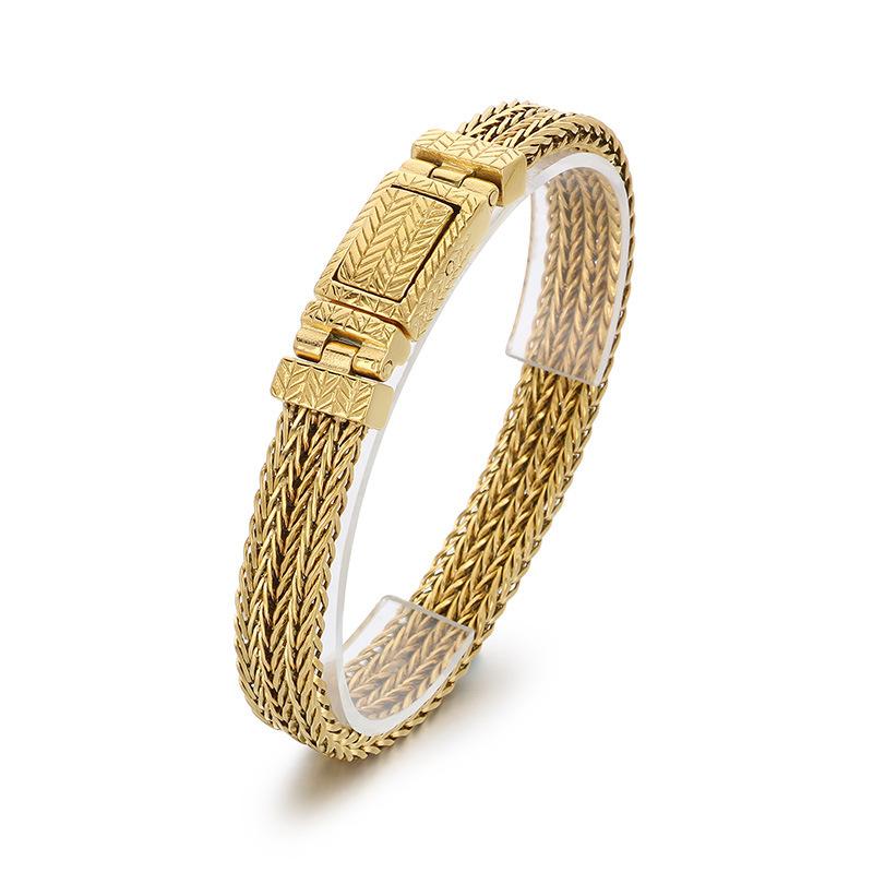 Retro and Old Wheat Ear Woven Jewelry, European and American Style Woven Keel Chain Men's Bracelet 2026