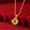 Vietnam Gold Ruyi-Knoten Anhänger Halskette - Damenmode, Einfach & Nicht verblassend, Nationaler Stil