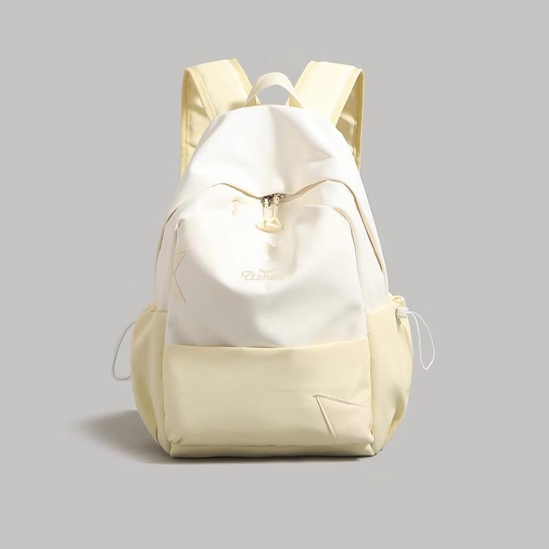 Contrasting color 2025 new female college student schoolbag large capacity lightweight short-distance travel backpack women's backpack