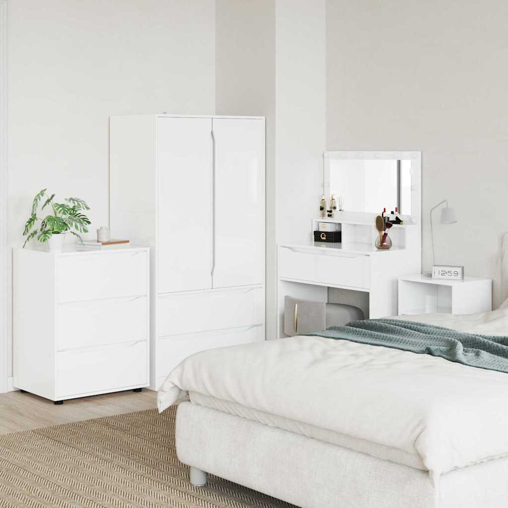 Storage Cabinet Glossy White 60 x 48 x 81 cm