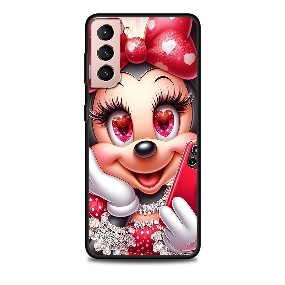Minnie Mouse Case for Samsung Galaxy S23 S10e S10 S21 FE S22 S9 S24 Ultra S20 Plus Soft Black TPU Phone Cover Bumper
