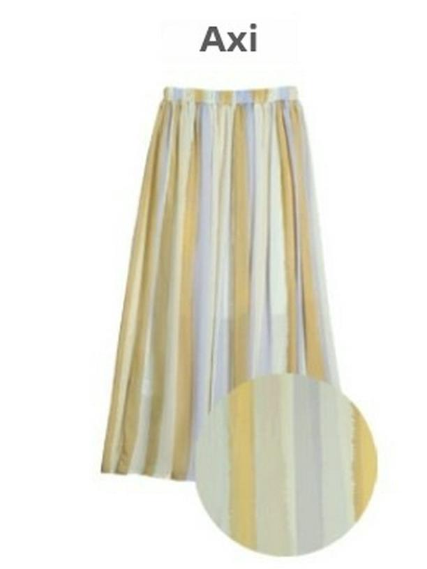 Summer 2023 Japanese Striped A-Line Long Skirt