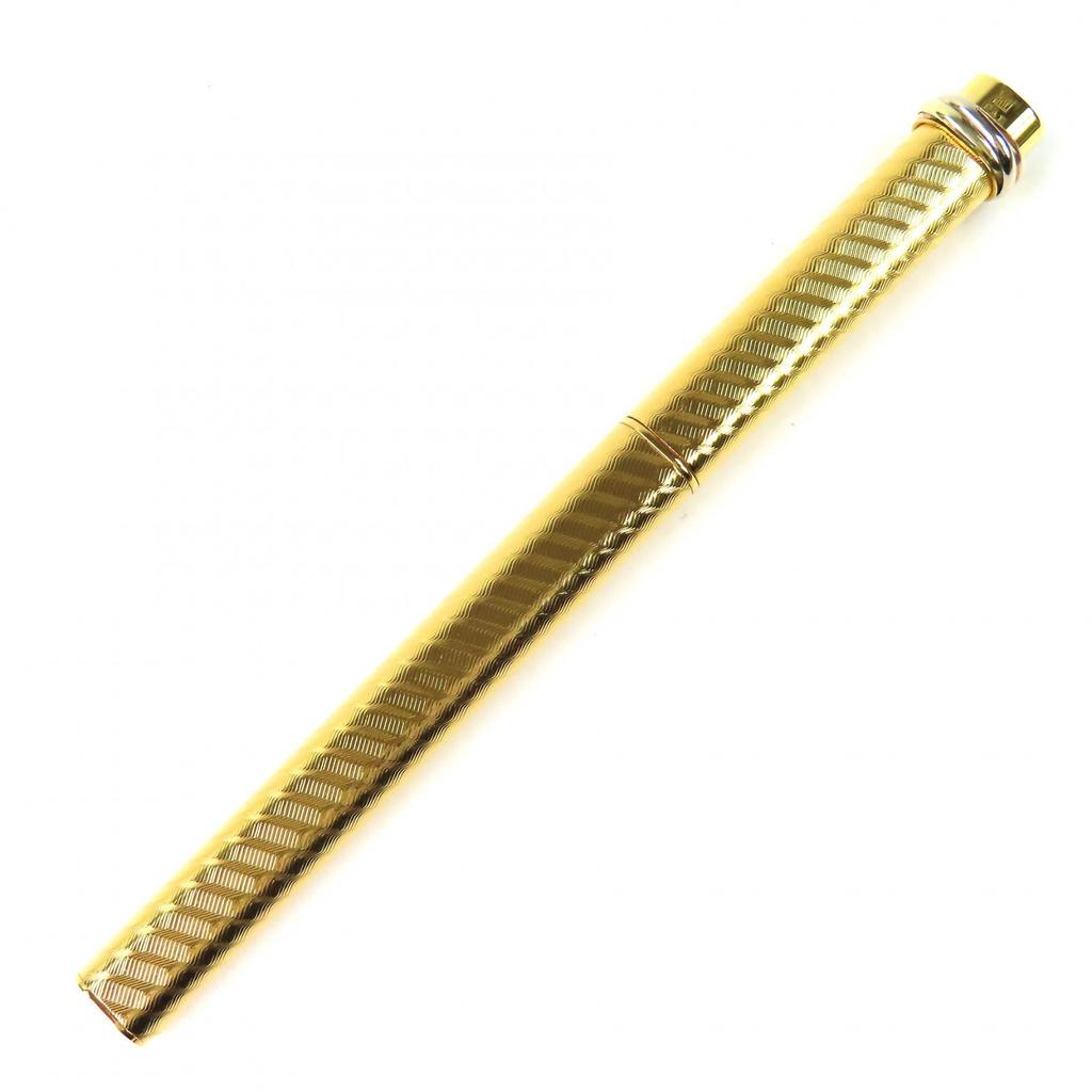 Excellent Cartier Ballpoint pen Trinity Spiral Pattern Cap Type gold mens Used
