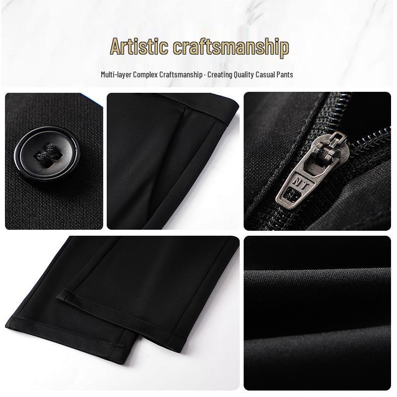 2026 Summer Men's High-Stretch Non-Iron Casual Straight-Leg Business Ice Silk Pants