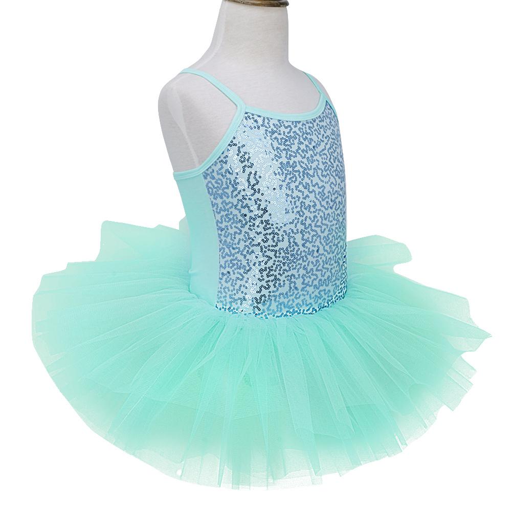 Kids Girls Ballet Dance Tutus Sleeveless Tulle Sequins Ballerina Dancewear Swan Lake Performance Costume Dance Dress Tutu Dress