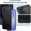 Coque pour Samsung Galaxy A37 5G, Silicone Anti-Rayures Motif Fibre Carbone Noir - 2 Verres Trempés