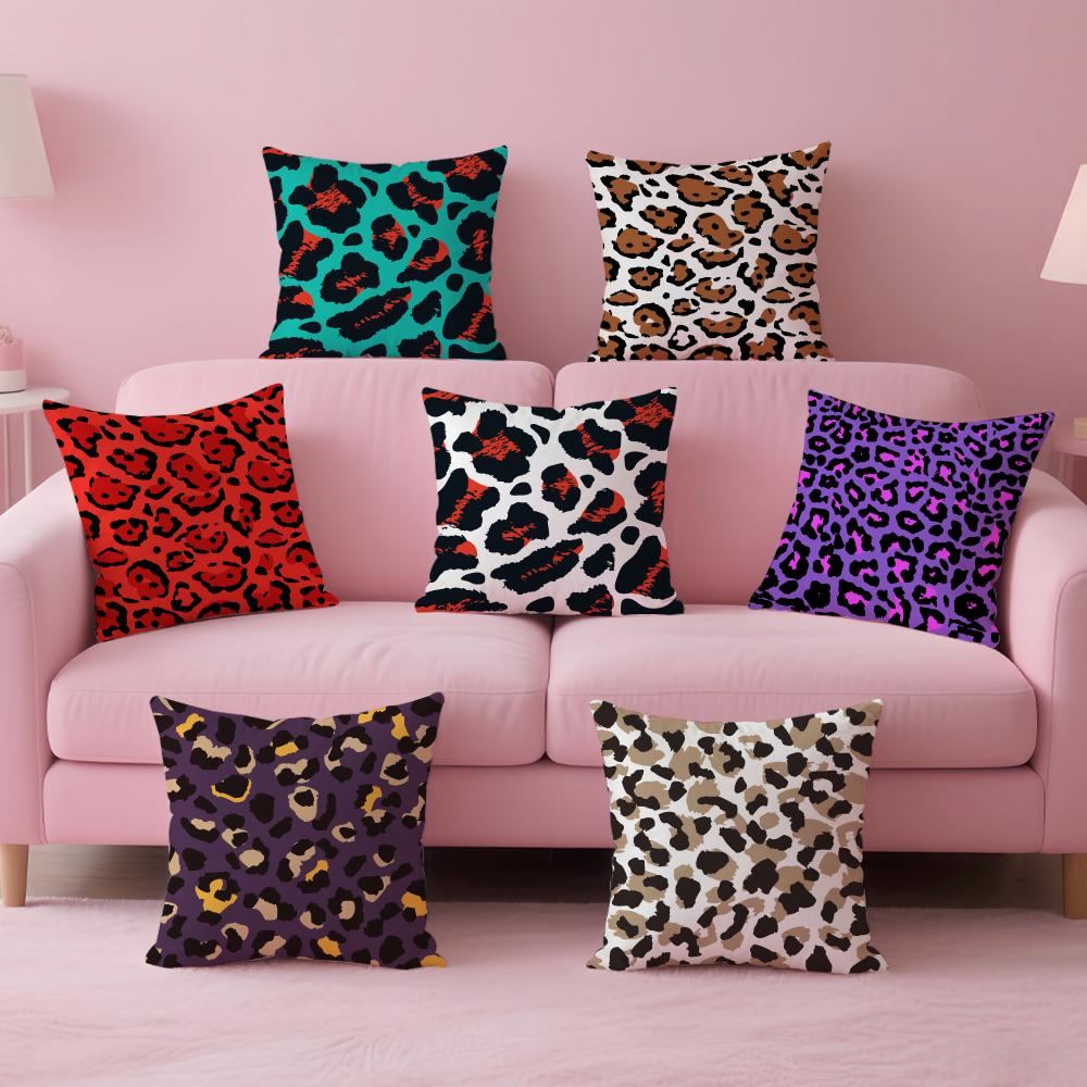 leopard print texture Cushion Cover Pillow Case Soft Friendly Fabric Concealed Zipper
