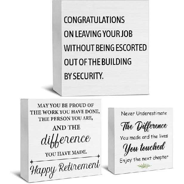 Office Cubicle Decor 3 Pcs, Inspirational Gifts for Women Men, Motivational Wooden Signs, Home Office Decorations for Desk Table Shelf