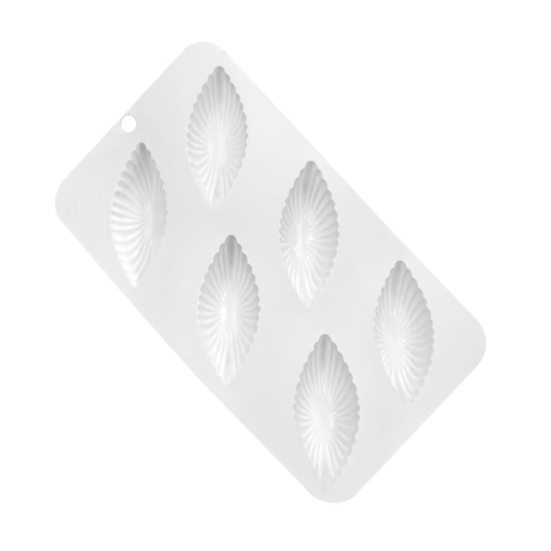 6 Cells 3D Shell Design Pudding Mousse Cake Moulds Madeleine Dessert Chocolate Silicone Mold Cake Decorating Tools