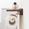 Punch-free Solid Wood Tissue Holder Restroom Wall Paper Towel Holder Toilet Paper Storage Stand Shelf Bathroom Accessories