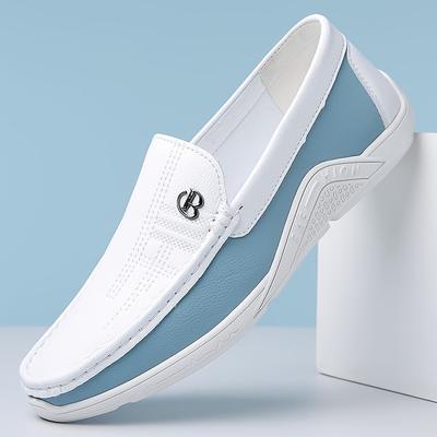 [Colour Block Slip On Loafer] Comfy Men's Colour Block Slip On Loafer Shoes - Non Slip Casual Rubber Sole Durable Walking Shoes