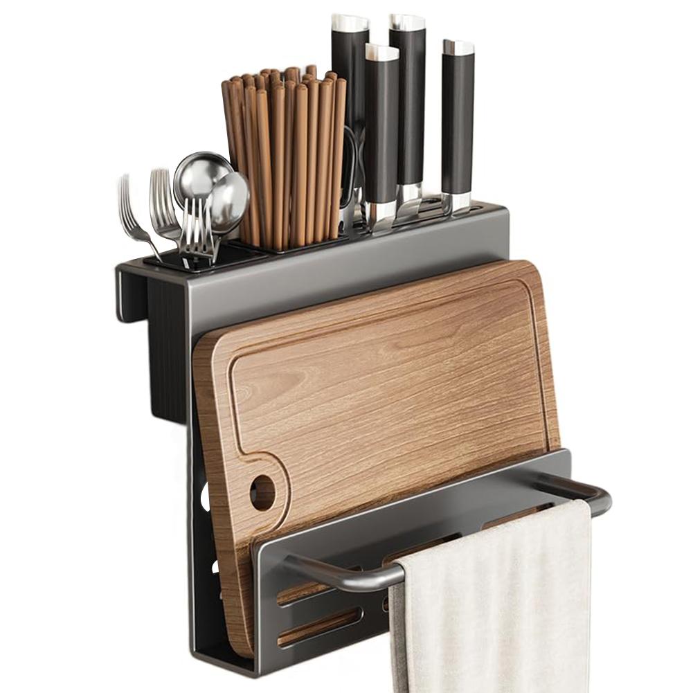 Kitchen Storage Rack Spice Rack Knife Rack Raised Guardrail Chopstick Barrel Kitchen Organizer Kitchen Accessories