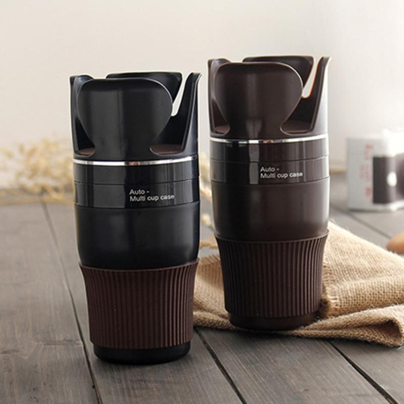 360° Rotating Car Beverage Rack with Key Storage Multipurpose Car Bottle Mount