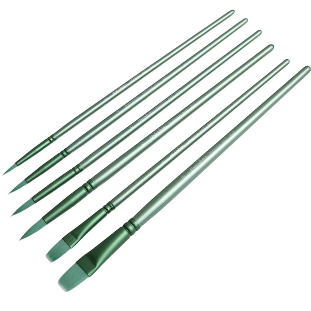 4/6Pcs Watercolor Paint Brushes Paint Brushes Set Pointed Tip Paint Brushes Set Flat Head Watercolor Brush for Miniature Model
