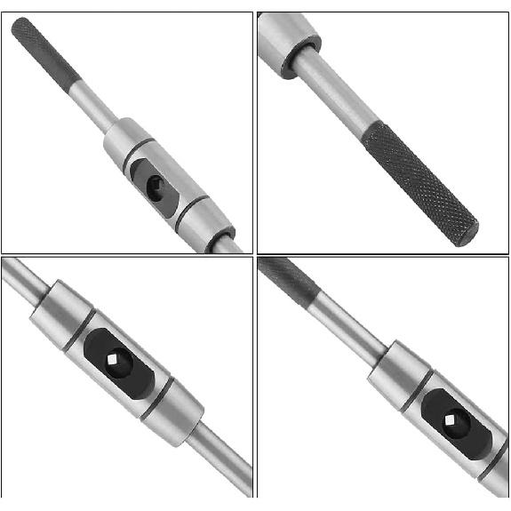 Utoolmart Adjustable Tap Wrench Handle, for Metric M10-M16 Taps, Hand Taps Holder Tap Reamer Tapping Wrench Tool, Die-casting Body