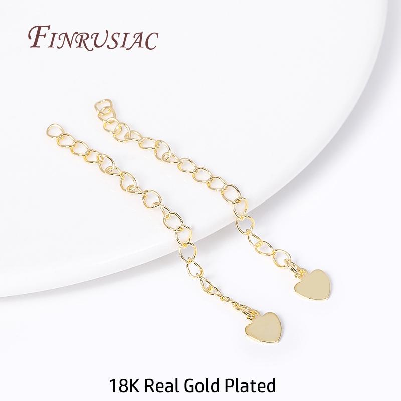 Brass Metal Extension Chain Connectors For DIY Necklace Bracelet Jewelry Making Findings 18K Gold Plated Chain Extender with Tag