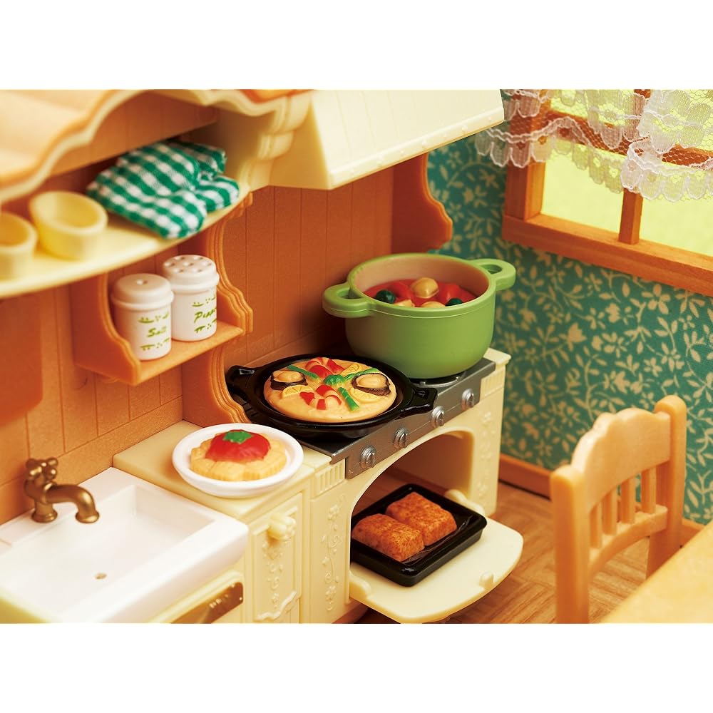 Sylvanian Families EPOCH Cooking Set Furniture Toy for Dollhouse Ages 3 and Up