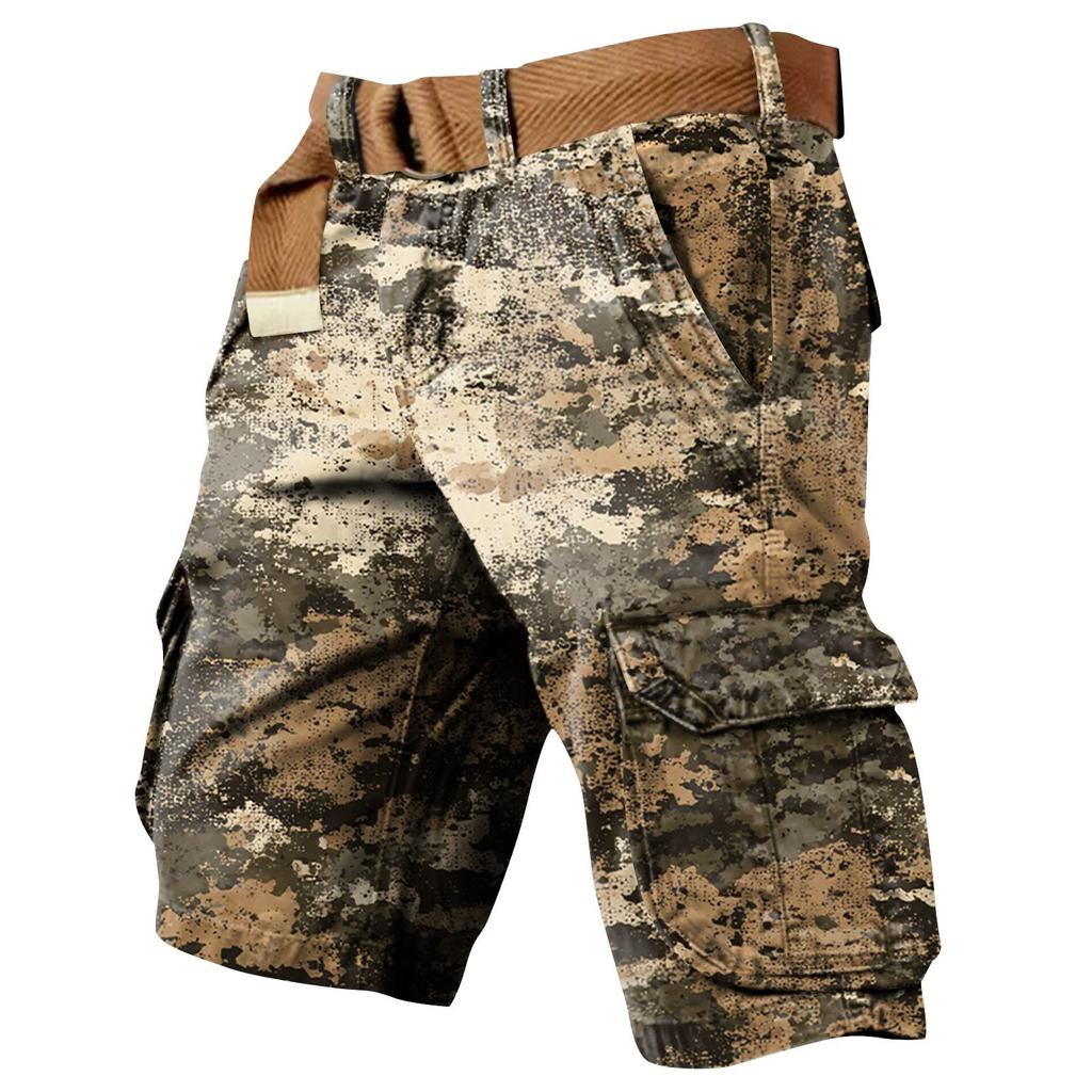 Men's Independence Day Printed Multi Pocket Workwear Shorts