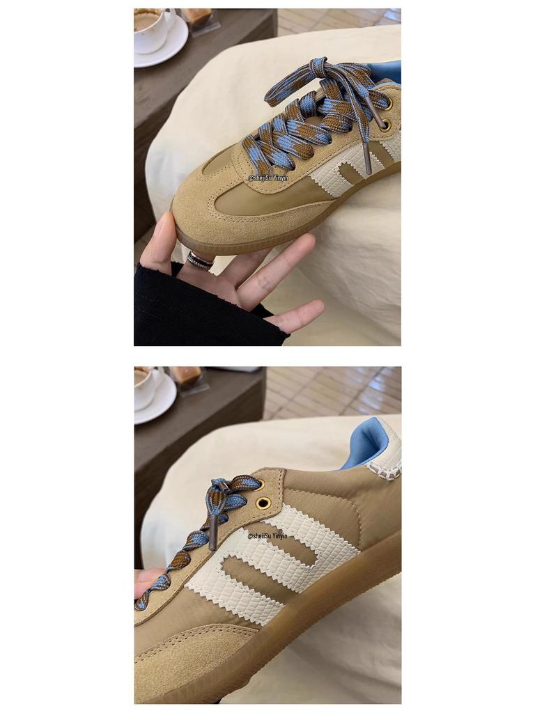 Su Yinyin’s American Retro Color-Matching Women's Casual Sports Shoes - Inspired by Fine Arts Freshmen, Soft Leather German Trainers