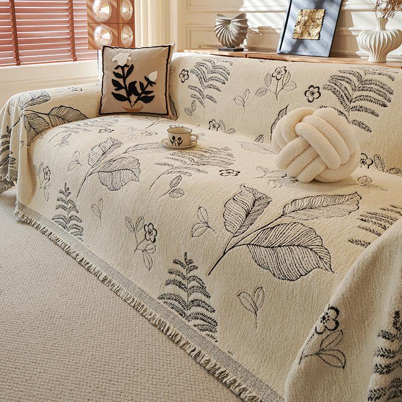 Husă de canapea de iarnă din chenilă de înaltă calitate - stil retro francez luxos și luxos