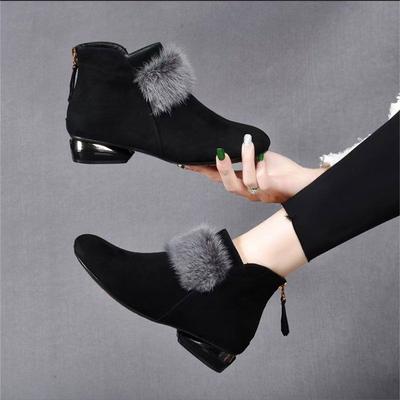 Damen Stiefel Damen Winterstiefel Für Schnee Schlupfstiefeletten Mit Fell Winterschuhe Damen Halten Warm Kurzstiefel Schwarz