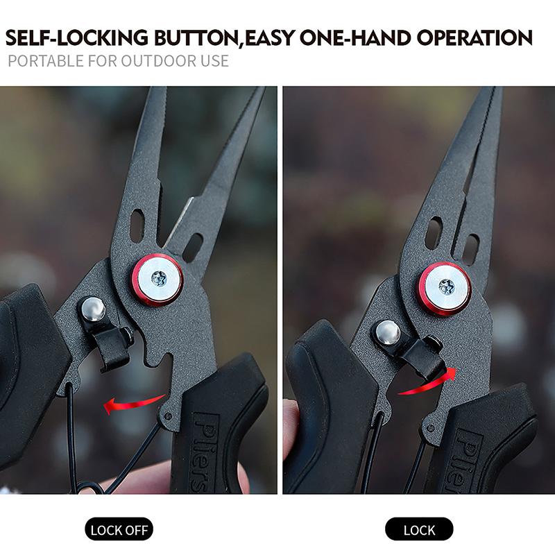 Stainless Steel Luya Pliers Multi-Functional Fish Control Device Anti-Rust Teflon Coating Small Mouth Fishing Pliers Cutting Lin