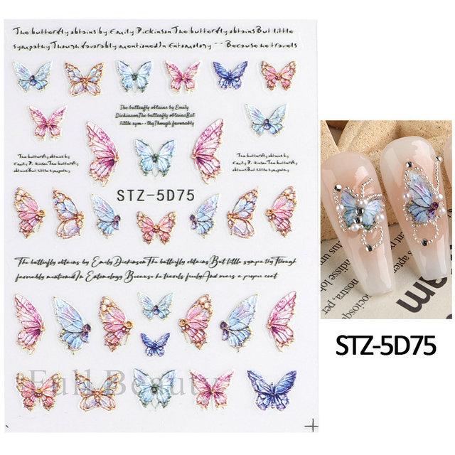 Embossed 5D Macaroon Color Nail Sticker Heart Star Clound Decal Nail Art Decoration