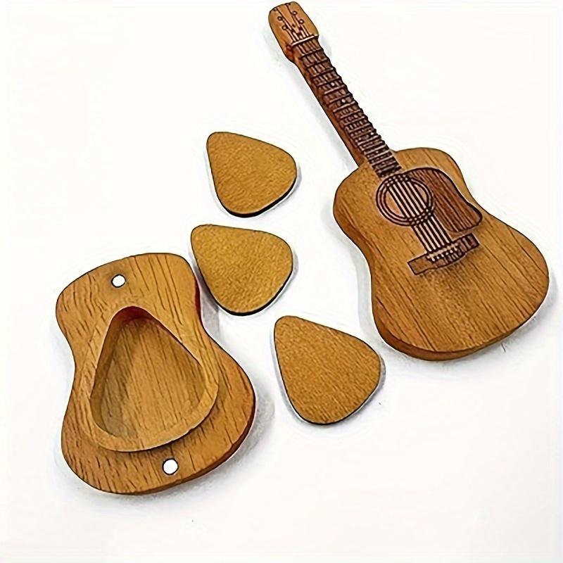 

Vintage Style Guitar Pick Gift Set Handcrafted Wooden Box Great for Dad Boyfriend Brother and Music Enthusiasts жёлтый