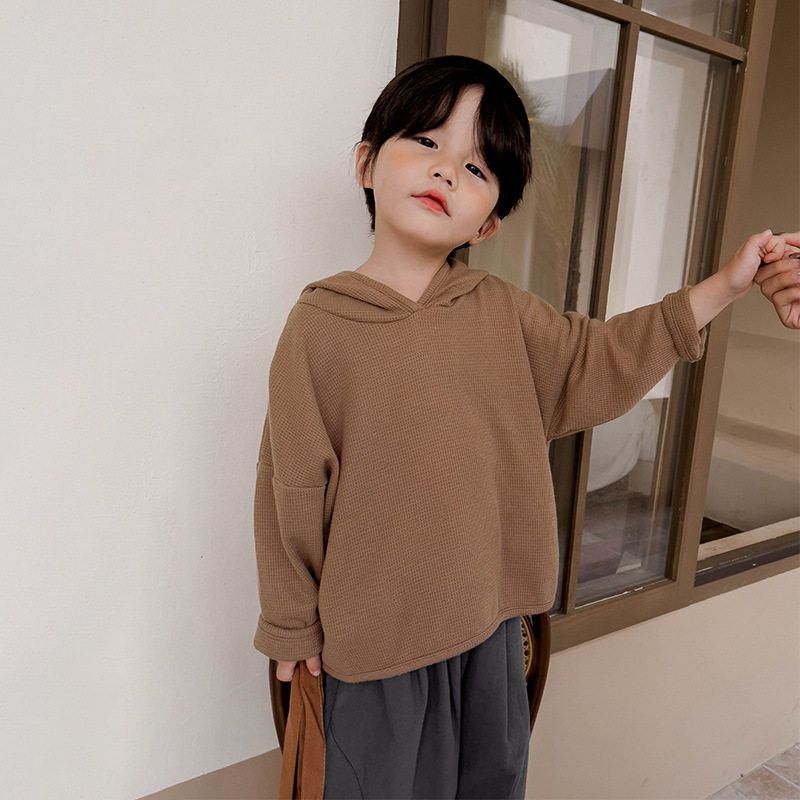 Children's Clothing Boys' Solid Hoodie Pullover Autumn Children's Korean Series Hood Top Children's Spring and Autumn Long sleeve Top