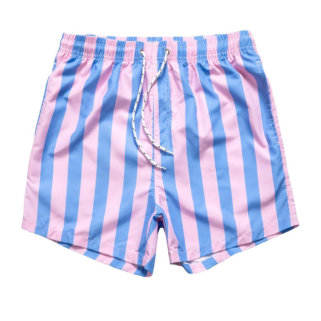 Men's Striped Print Casual Fashion Shorts Men's Printed Loose Breathable Shorts