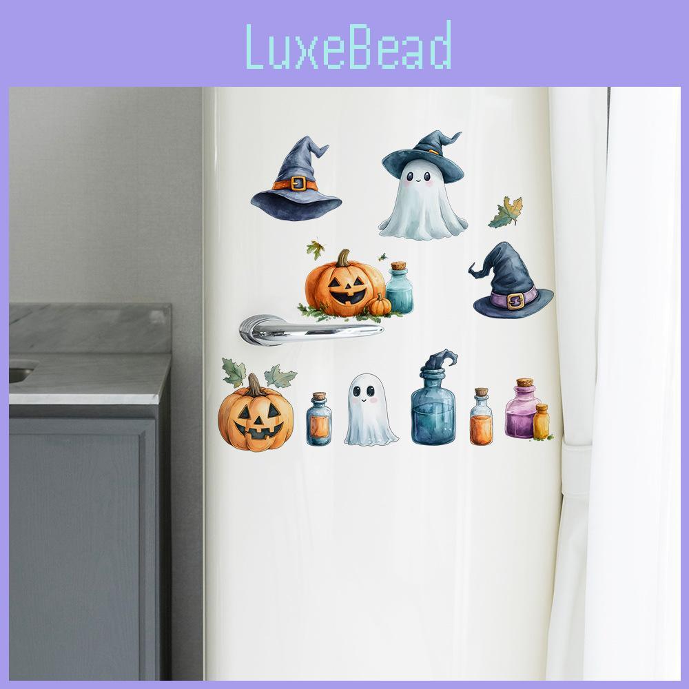 Cute Pumpkin Halloween Ghost And Witch Hat Living Room Home Decor Wall Stickers