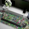 74/140Key PBT Backlits Keycaps Graffiti Art Design Original Profile Side Engraved Keycaps For Mechanical Keyboards