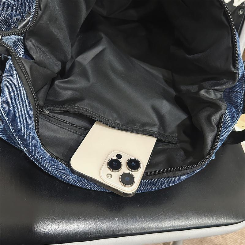 Vintage Denim Bag Women's Crossbody Bag Large Capacity Shoulder Bag
