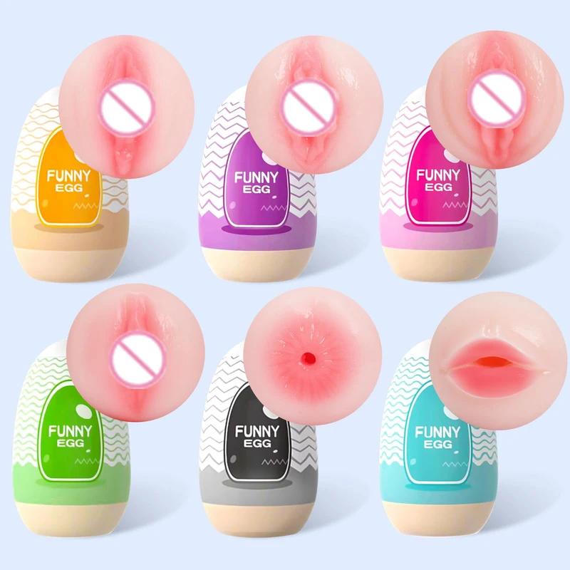 Masturbator Egg Mini Cups Portable Stimulator Penis Massager Soft Rubber Adult Sex Toys for Men Realistic Vagina Pocket Pussy