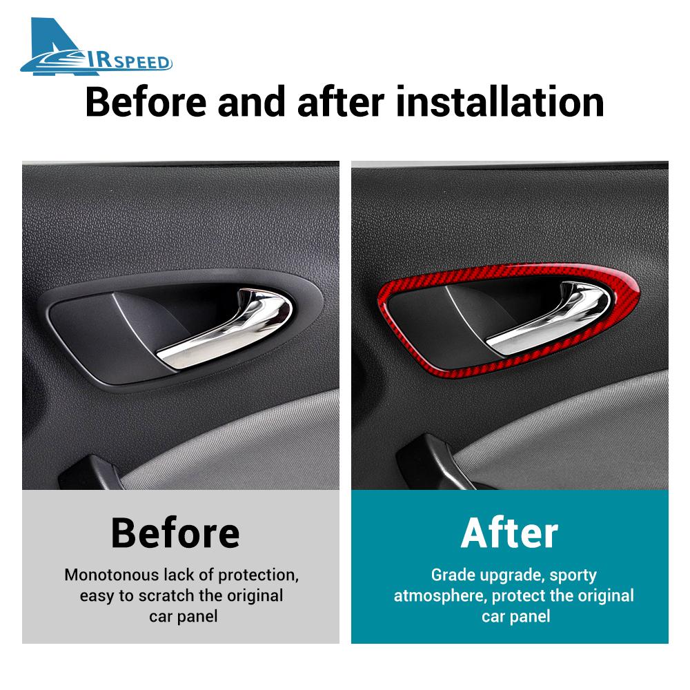 Real Soft Carbon Fiber Sticker For Seat Ibiza 6j 2009 2010 2011 2012 2013 2014 LHD RHD Car Inner Door Handle Panel Accessories