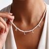 Personalized DIY Letter Name Pendant Imitation Pearl Necklace For Women Elegant Summer Party Jewelry Mama Gift Stainless Steel