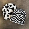 Zebra Pattern Knit Beanie For Winter And Fall Warmth With Stylish High Top Fit For Men And Women