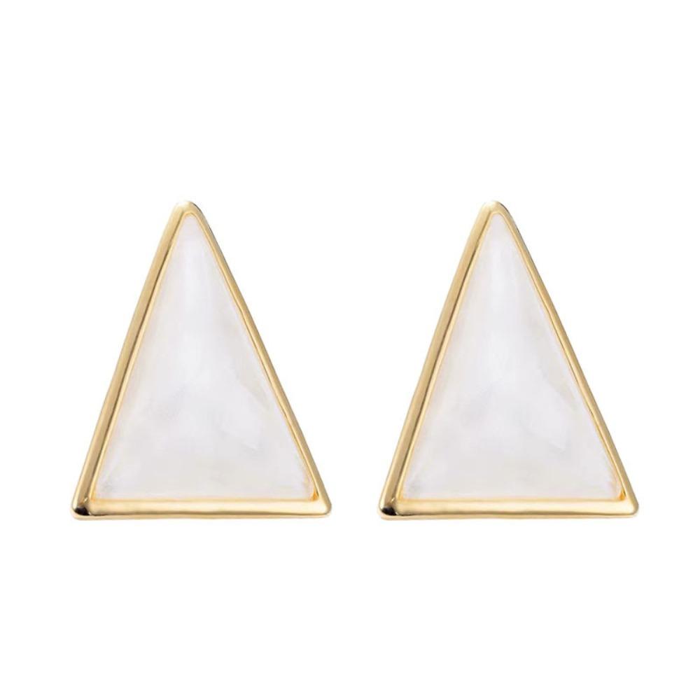 Retro French Hong Kong Style Exaggerated Geometric Triangle Earrings Women's High Sense Atmospheric Temperament Niche Earrings