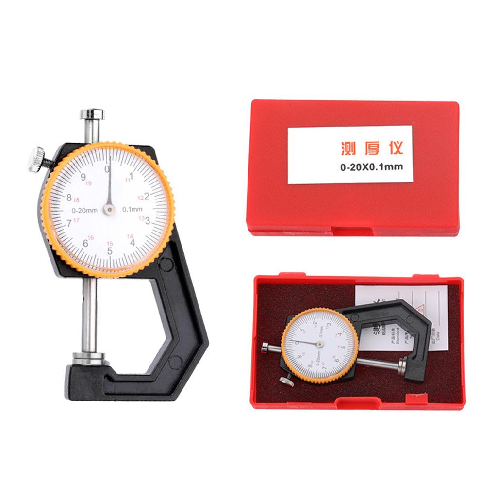 Thickness Gauge 0-20mm Ranges Dials Indicator for Jewelers Technicians Leather and Cloth Measurement with 0.1mm Accuracy