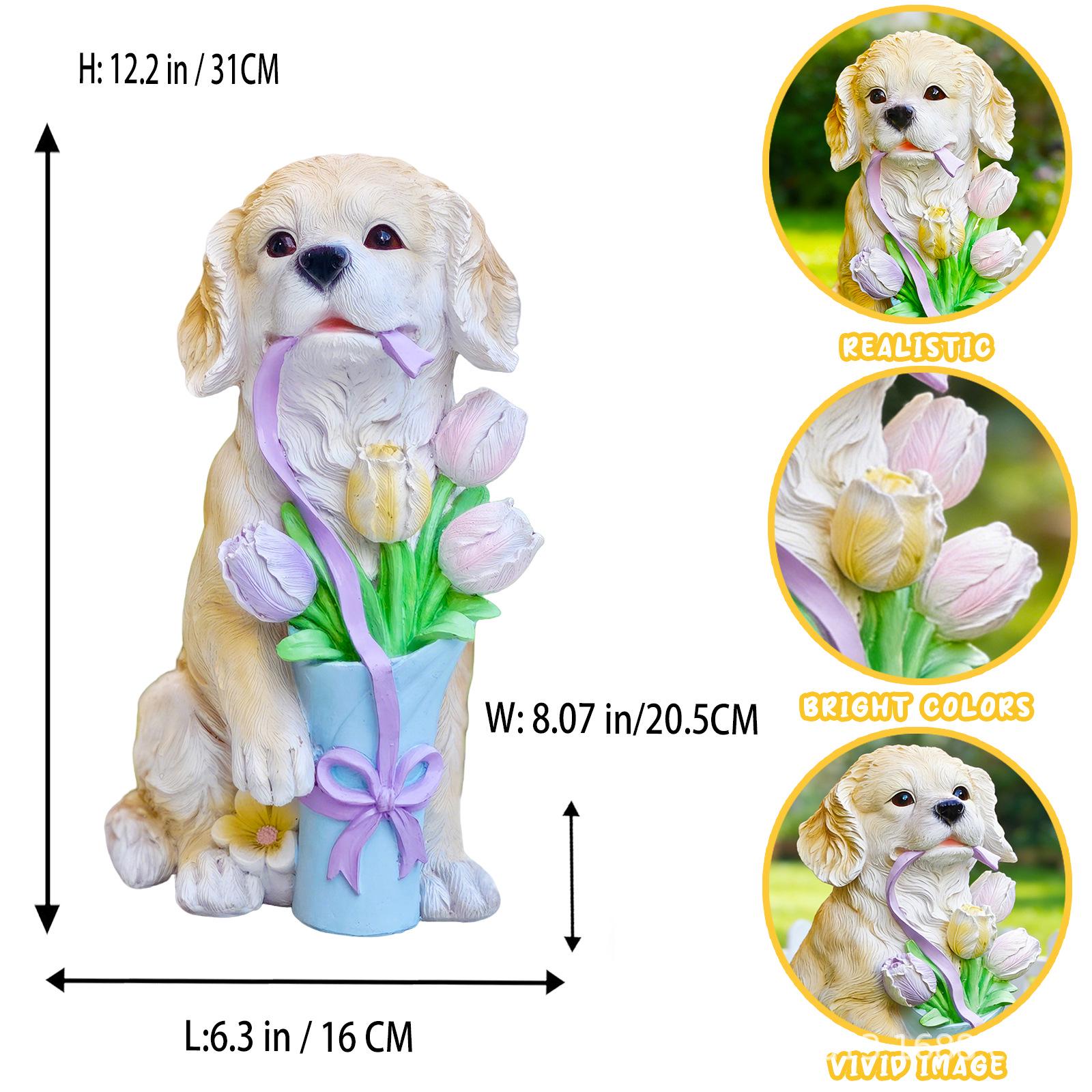 

Golden Retriever Resin Yard Ornament - Creative Home Courtyard Decoration жёлтый