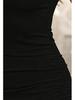 2026 European & American Women's Waist-Cinching Round Neck Hip-Hugging Short Sleeve Solid Color Sexy Dress